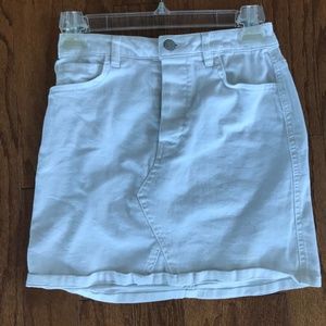 White jean skirt